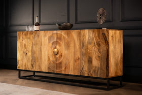 Sunset Handcrafted Solid Mango Wood Natural Brown Sideboard 177 cm