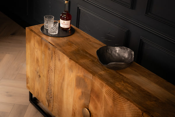 Sunset Handcrafted Solid Mango Wood Natural Brown Sideboard 177 cm