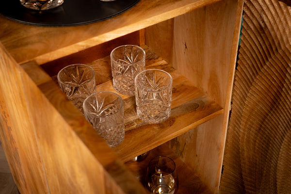 Sunset Solid Mango Wood Floating TV Unit in Natural Brown 180cm