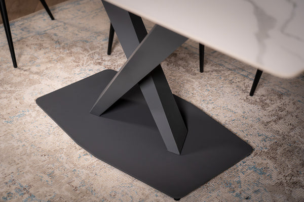 Eleganza Italian Sintered Stone Dining Table in Calacatta White Marble Look 180 cm