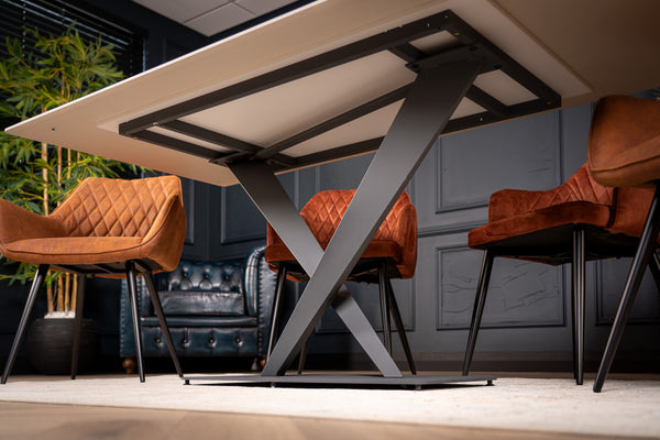 Eleganza Italian Sintered Stone Dining Table in Calacatta White Marble Look 180 cm