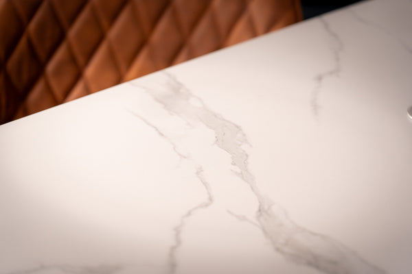 Eleganza Italian Sintered Stone Dining Table in Calacatta White Marble Look 180 cm
