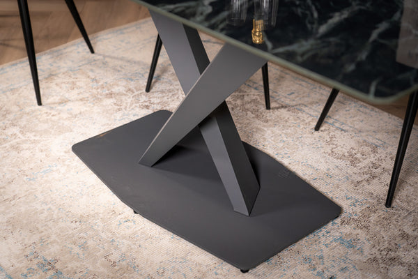 Eleganza Italian Sintered Stone Dining Table in Gloss Green Mist Marble Look 180 cm