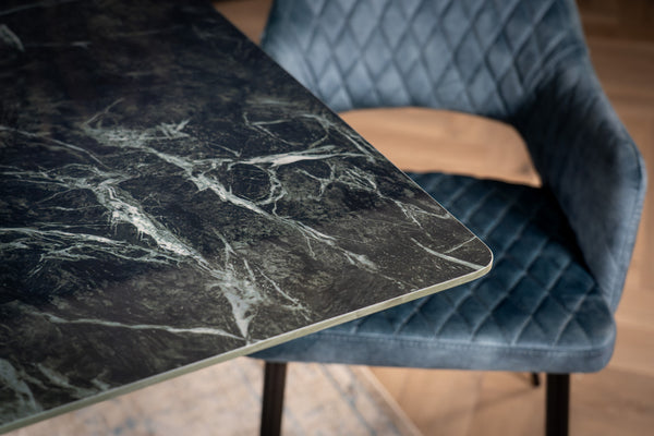Eleganza Italian Sintered Stone Dining Table in Gloss Green Mist Marble Look 180 cm