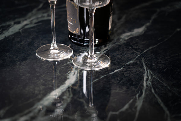 Eleganza Italian Sintered Stone Dining Table in Gloss Green Mist Marble Look 180 cm