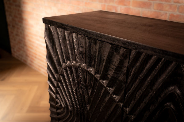 Scorpion Solid Mango Wood Bar Large Cabinet Black 95 x 141 2.0