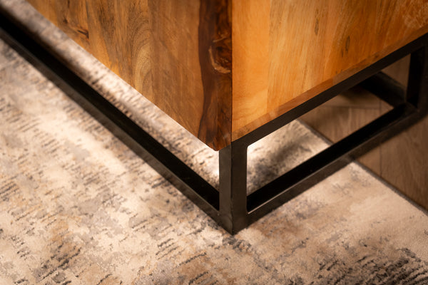 Sunset Handcrafted Solid Mango Wood Natural Brown Sideboard 177 cm