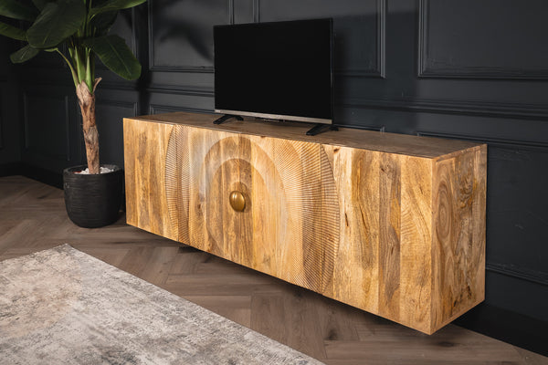 Sunset Solid Mango Wood Floating Sideboard TV Unit in Natural Brown 180cm