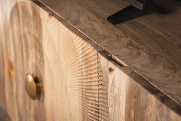 Sunset Solid Mango Wood Floating Sideboard TV Unit in Natural Brown 180cm