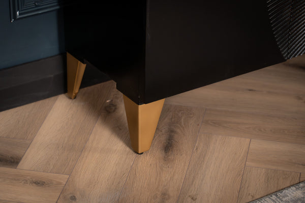 Sunset Handcrafted Solid Mango Wood Black Sideboard 177 cm 2.0