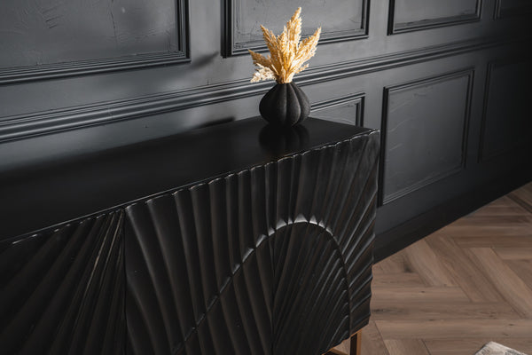 Scorpion Solid Mango Wood Sideboard with Elaborated 3d Carvings 140 cm