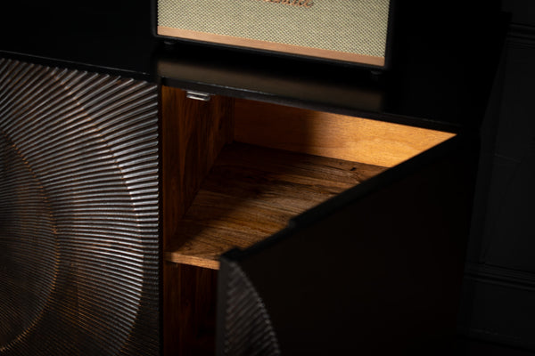 Sunset Handcrafted Solid Mango Wood Black Sideboard 177 cm 2.0