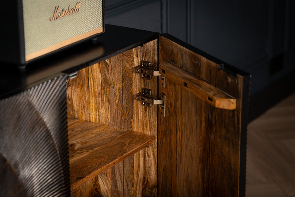 Sunset Handcrafted Solid Mango Wood Black Sideboard 177 cm 2.0