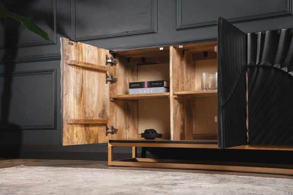 Scorpion Solid Mango Wood Sideboard with Elaborated 3d Carvings 140 cm