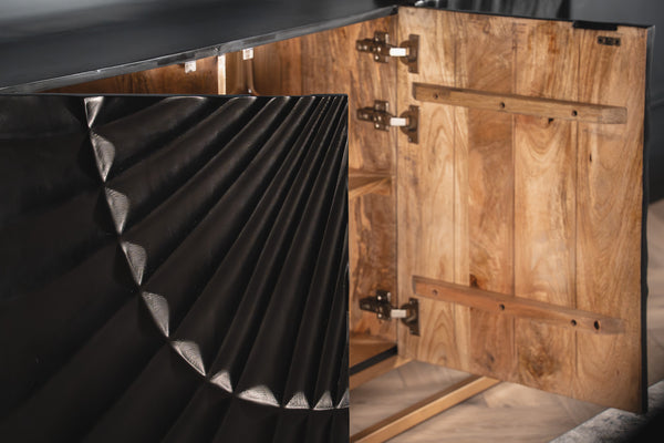 Scorpion Solid Mango Wood Sideboard with Elaborated 3d Carvings 140 cm