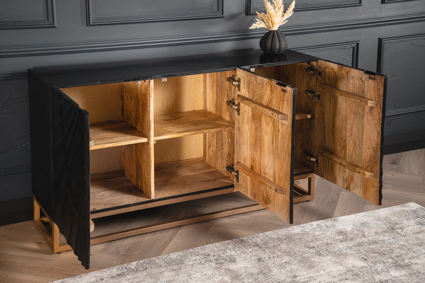 Scorpion Solid Mango Wood Sideboard with Elaborated 3d Carvings 140 cm