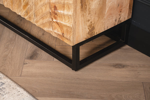 Scorpion Solid Mango Wood Sideboard with Elaborated 3d Carvings 140 cm Brown 2.0