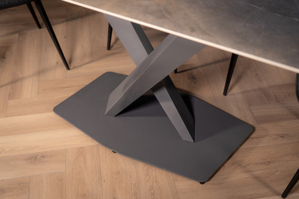 Eleganza Italian Sintered Stone Dining Table in Grey Gold Vienna Marble Look 180 cm