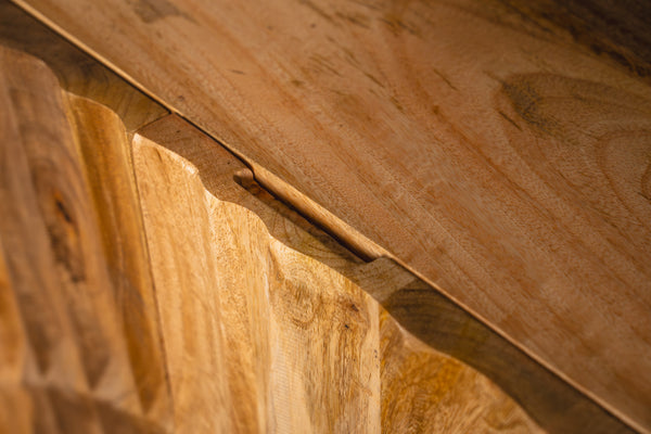 Scorpion Solid Mango Wood Sideboard with Elaborated 3d Carvings 140 cm Brown 2.0