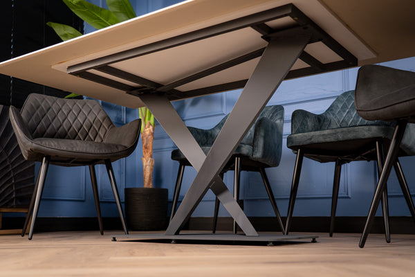 Eleganza Italian Sintered Stone Dining Table in Grey Gold Vienna Marble Look 180 cm