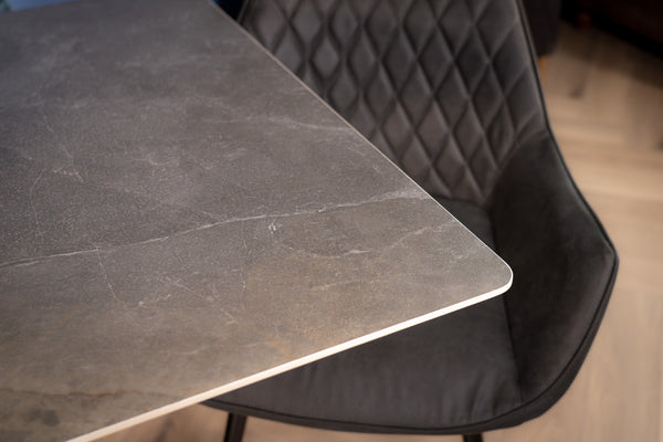 Eleganza Italian Sintered Stone Dining Table in Grey Gold Vienna Marble Look 180 cm