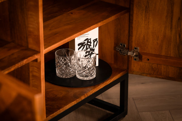 Artisan Industrial Mango Wood Sideboard with Handmade Mosaic 160 cm