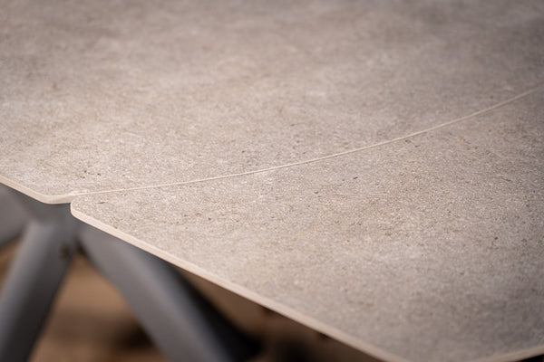 Integri Italian Sintered Stone Rotating Extendable Dining Table in Grey Concrete Look 140-200 cm