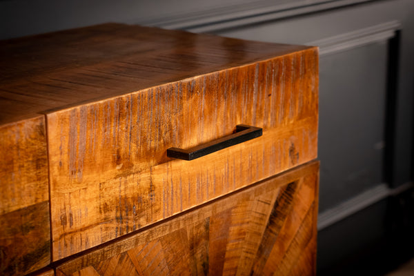 Artisan Industrial Mango Wood Sideboard with Handmade Mosaic 160 cm
