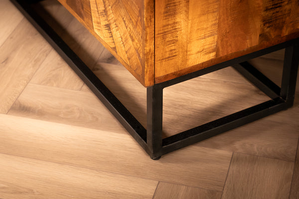 Artisan Industrial Mango Wood Sideboard with Handmade Mosaic 160 cm