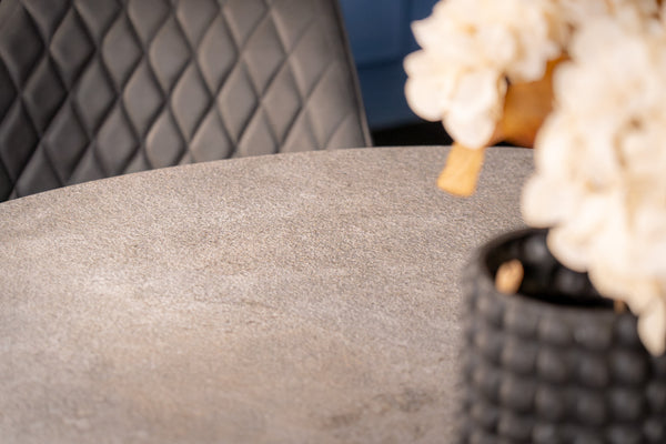 Integri Italian Sintered Stone Rotating Extendable Dining Table in Grey Concrete Look 140-200 cm