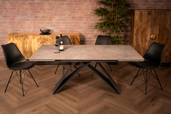 Apollo Extendable Italian Sintered Stone Dining Table in Concrete Look 180-220-260 cm