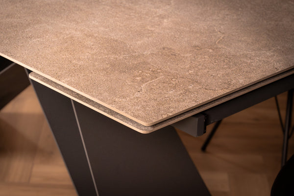 Apollo Extendable Italian Sintered Stone Dining Table in Concrete Look 180-220-260 cm