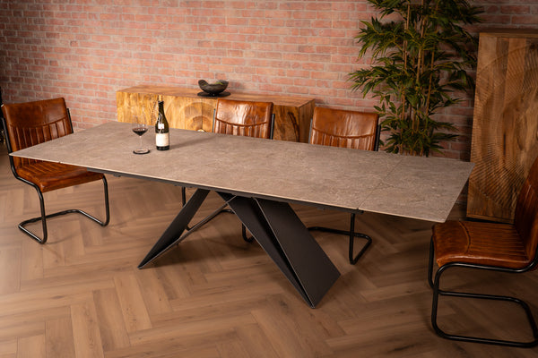 Apollo Extendable Italian Sintered Stone Dining Table in Concrete Look 180-220-260 cm