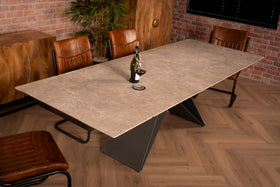 Apollo Extendable Italian Sintered Stone Dining Table in Concrete Look 180-220-260 cm
