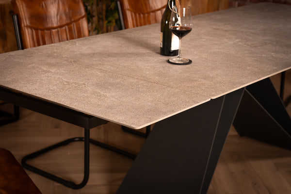 Apollo Extendable Italian Sintered Stone Dining Table in Concrete Look 180-220-260 cm