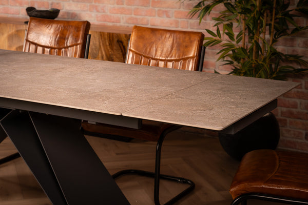 Apollo Extendable Italian Sintered Stone Dining Table in Concrete Look 180-220-260 cm