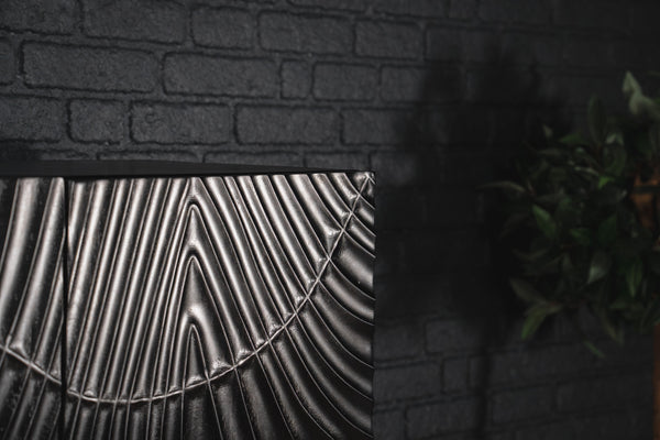 Scorpion Handmade Solid Mango Wood Black Highboard with 3D Carving 120 cm