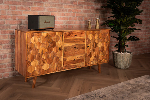 Hive Natural Solid Acacia Wood Sideboard 145 cm