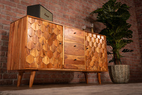 Hive Natural Solid Acacia Wood Sideboard 145 cm