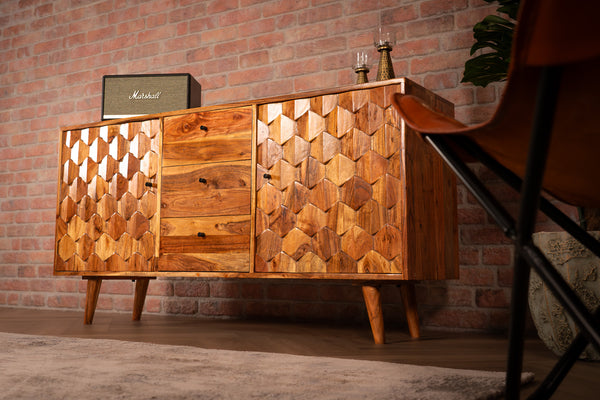 Hive Natural Solid Acacia Wood Sideboard 145 cm