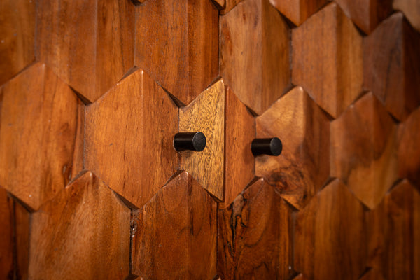 Hive Solid Acacia Wood Bar Cabinet 76 cm