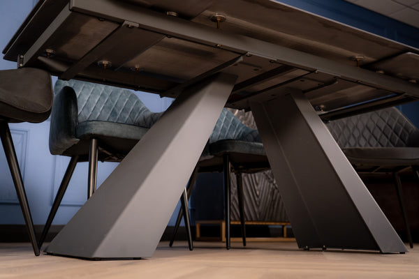 Oasis Extendable Italian Sintered Stone Dining Table in Black Manhattan Marble Look 160-200-240 cm