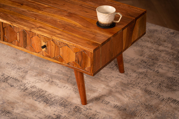 Hive Solid Acacia Wood Coffee Table 100 cm