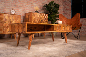 Hive Solid Acacia Wood Coffee Table 100 cm