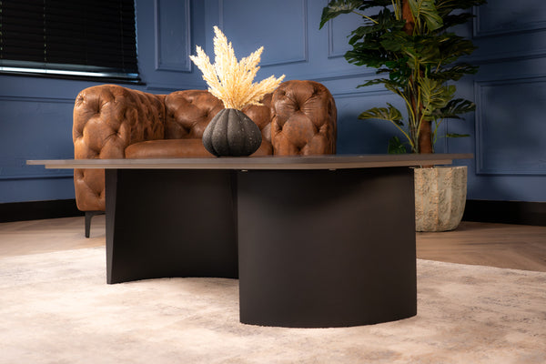Marvellous Italian Sintered Stone Coffee Table in Black Marble Look 135 cm