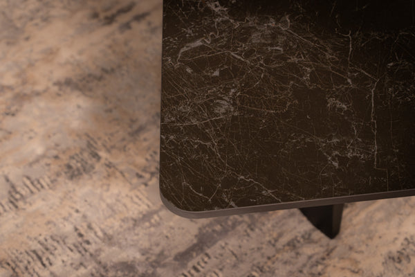 Marvellous Italian Sintered Stone Coffee Table in Black Marble Look 135 cm