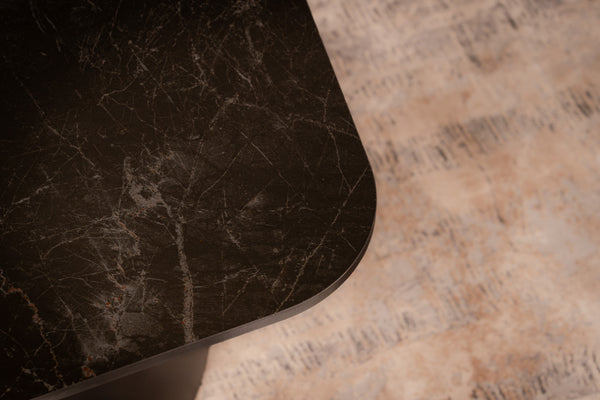 Marvellous Italian Sintered Stone Coffee Table in Black Marble Look 135 cm