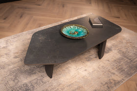 Marvellous Italian Sintered Stone Coffee Table in Marble Look Black Diamond 135 cm