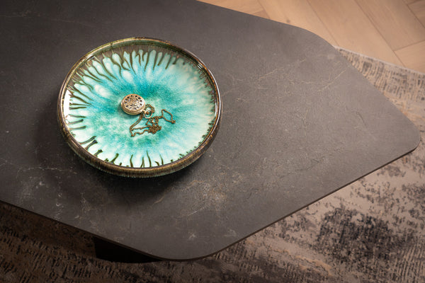 Marvellous Italian Sintered Stone Coffee Table in Marble Look Black Diamond 135 cm