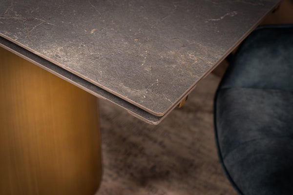 Nemesis Extendable Italian Sintered Stone Dining Table in Black Diamond Marble Look 180-220-260 cm